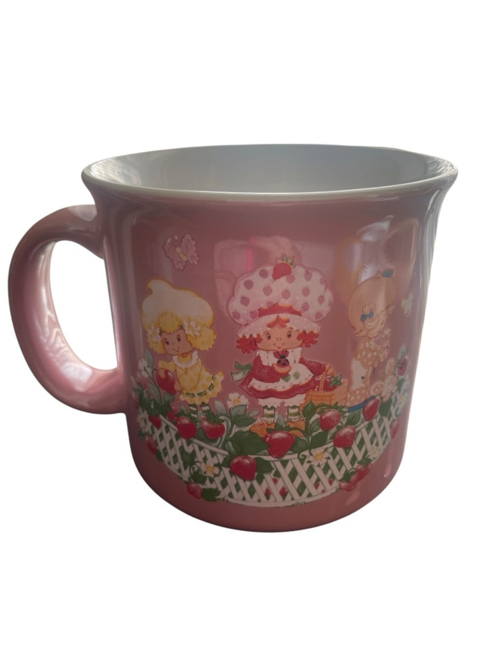 Strawberry Shortcake 20 oz Pink Shiny Ceramic Mug Oversized Cup New